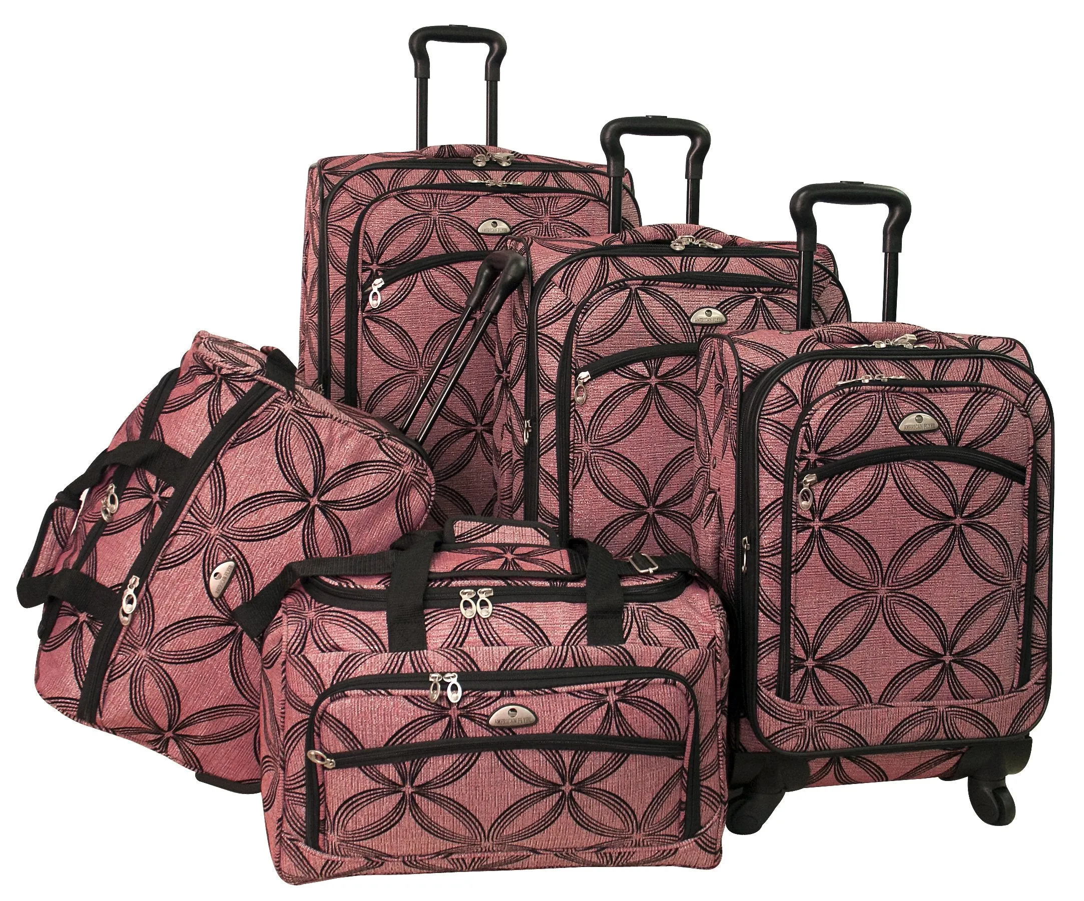American Flyer Silver Clover 5 Piece Set 4-Wheel Luggage Sets