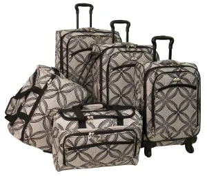 American Flyer Silver Clover 5 Piece Set 4-Wheel Luggage Sets
