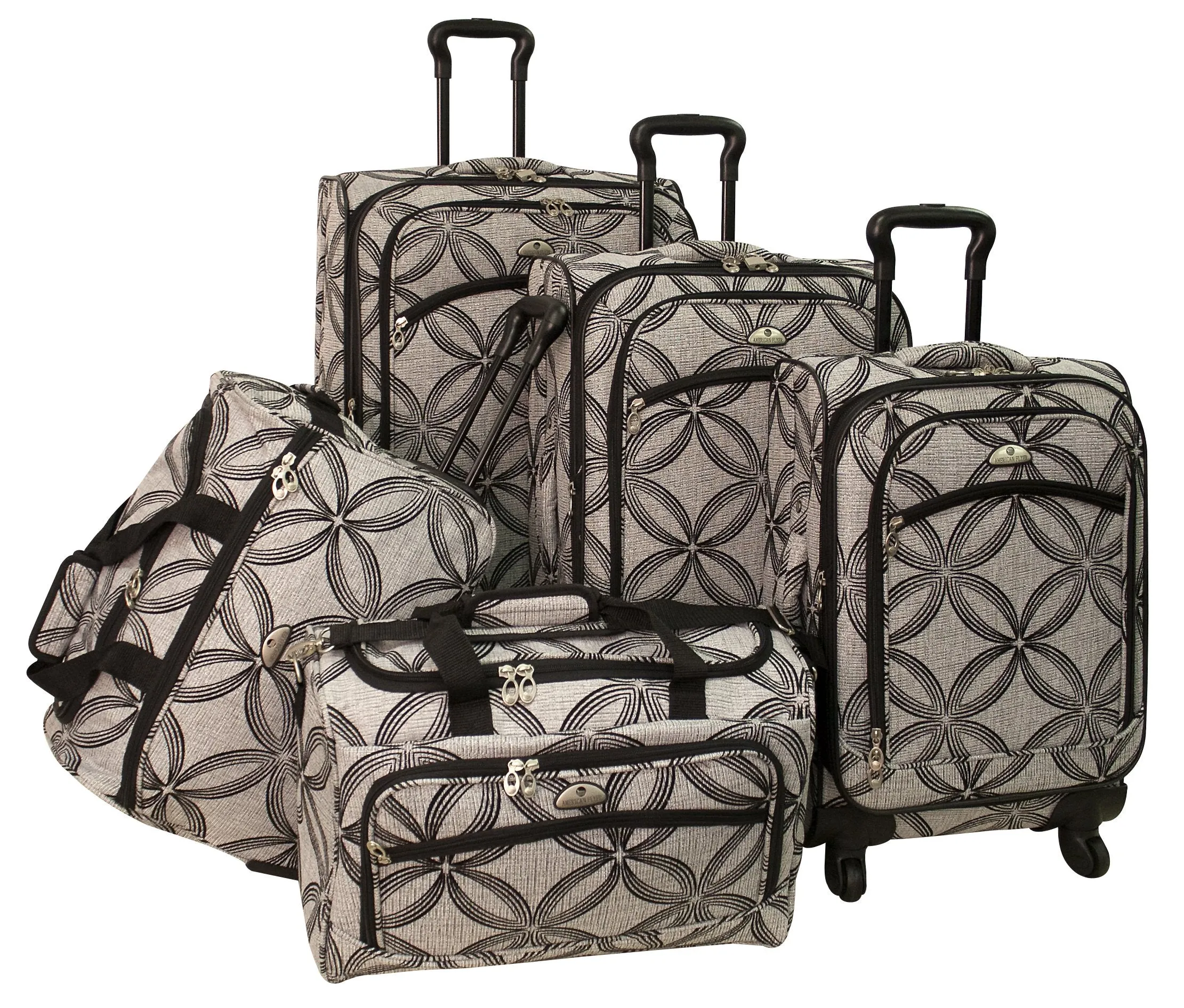 American Flyer Silver Clover 5 Piece Set 4-Wheel Luggage Sets