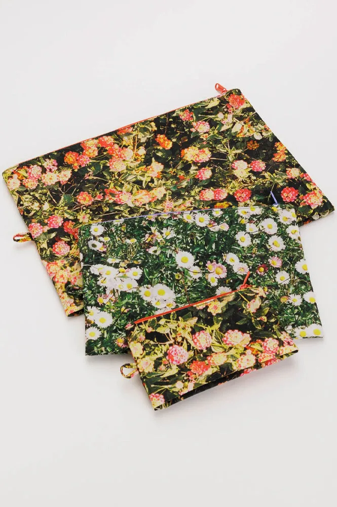 Baggu Flat Pouch Photo Florals Set