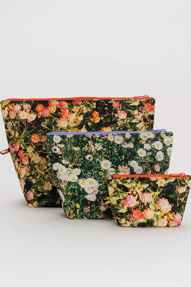Baggu Flat Pouch Photo Florals Set