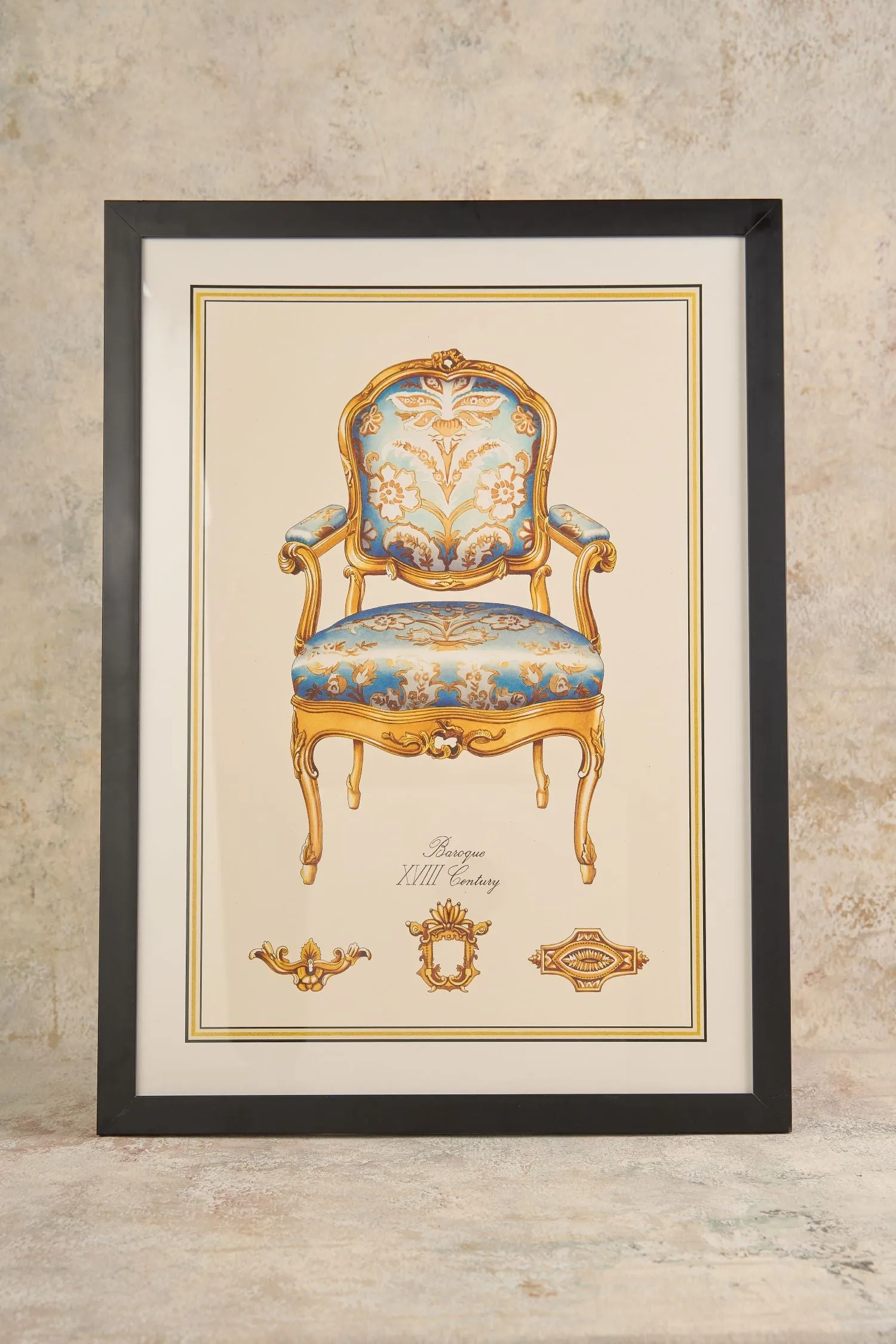 Baroque XVIII Chaise Framed