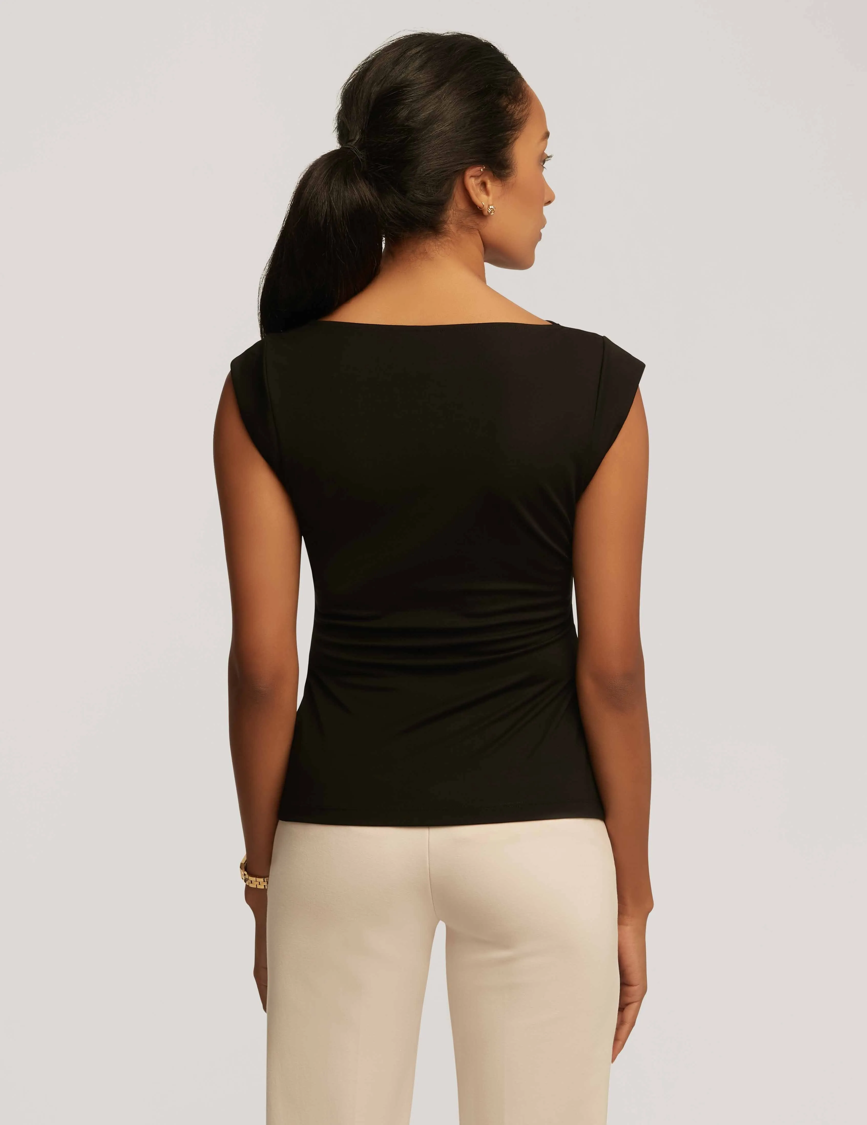 Cap Sleeve Cowl Neck Top- Sale