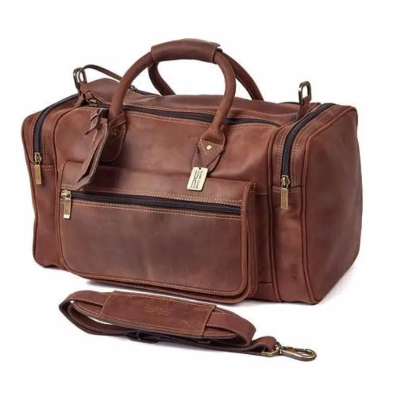 Claire Chase Rustic Leather Sports Valise Brown