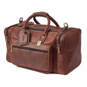 Claire Chase Rustic Leather Sports Valise Brown