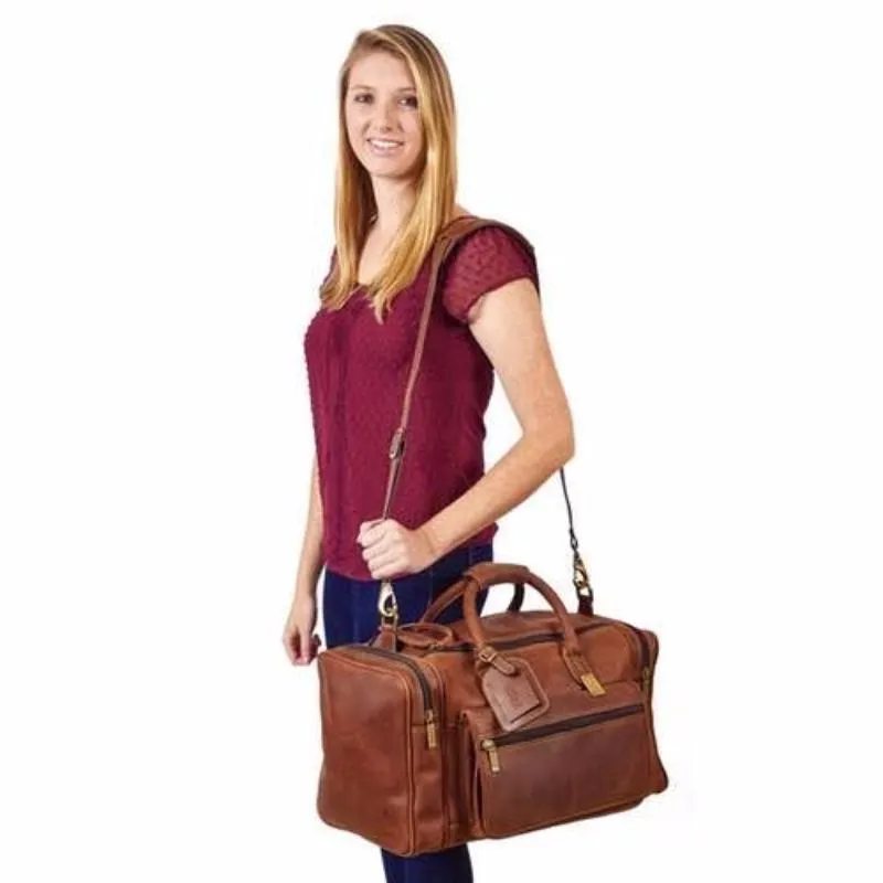 Claire Chase Rustic Leather Sports Valise Brown