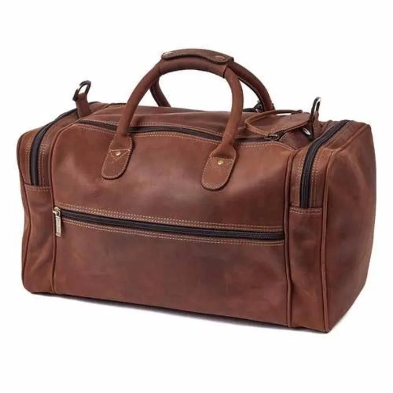 Claire Chase Rustic Leather Sports Valise Brown