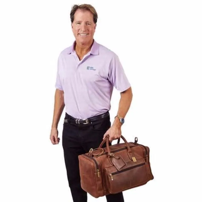 Claire Chase Rustic Leather Sports Valise Brown