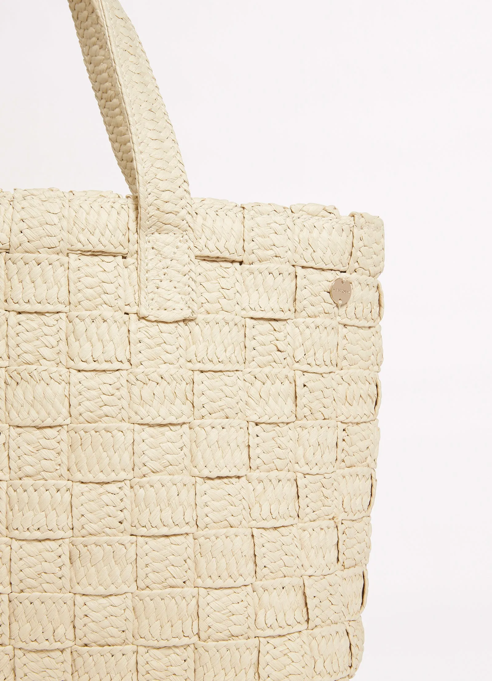 Criss Cross Woven Tote - Natural