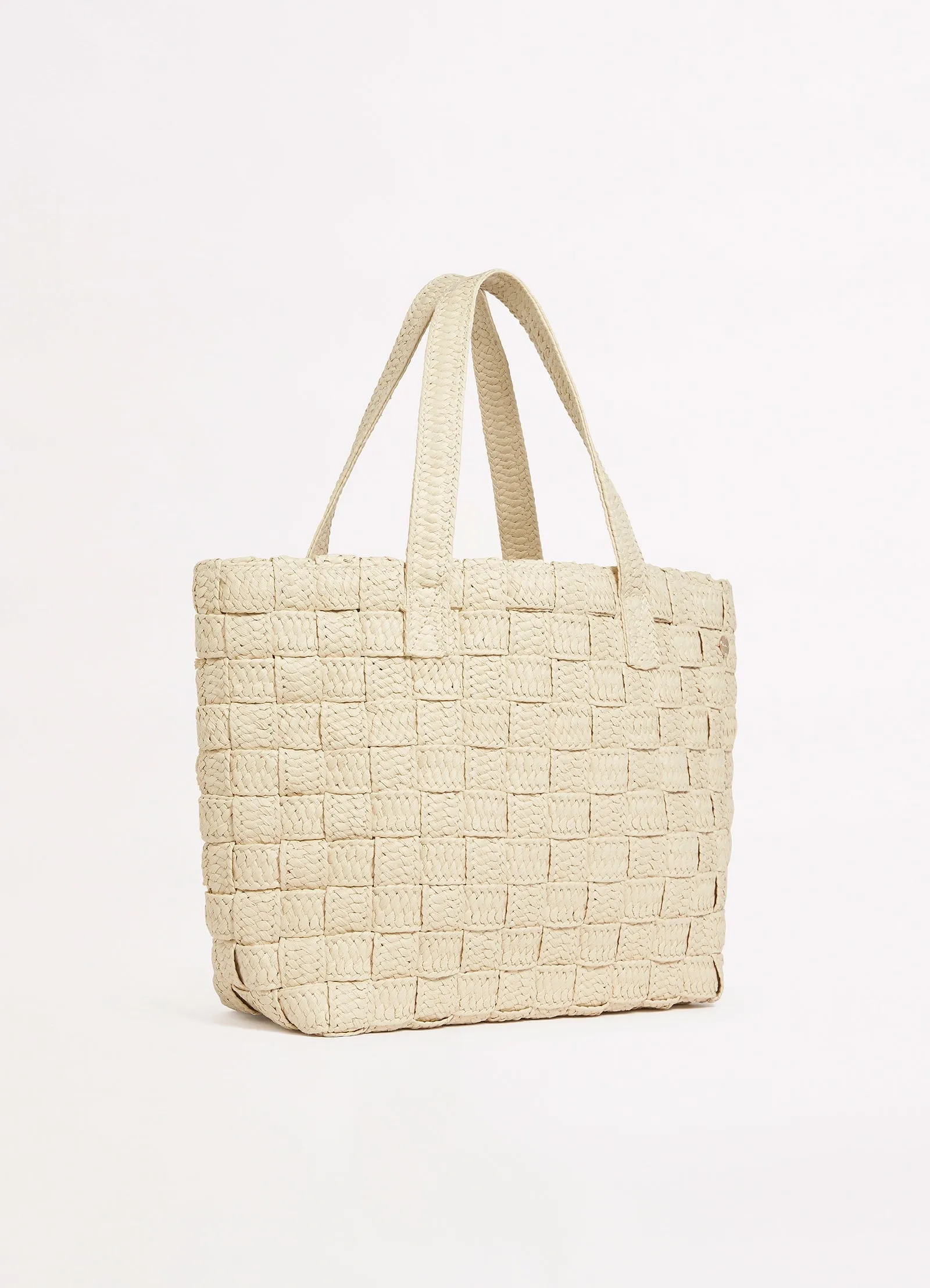 Criss Cross Woven Tote - Natural