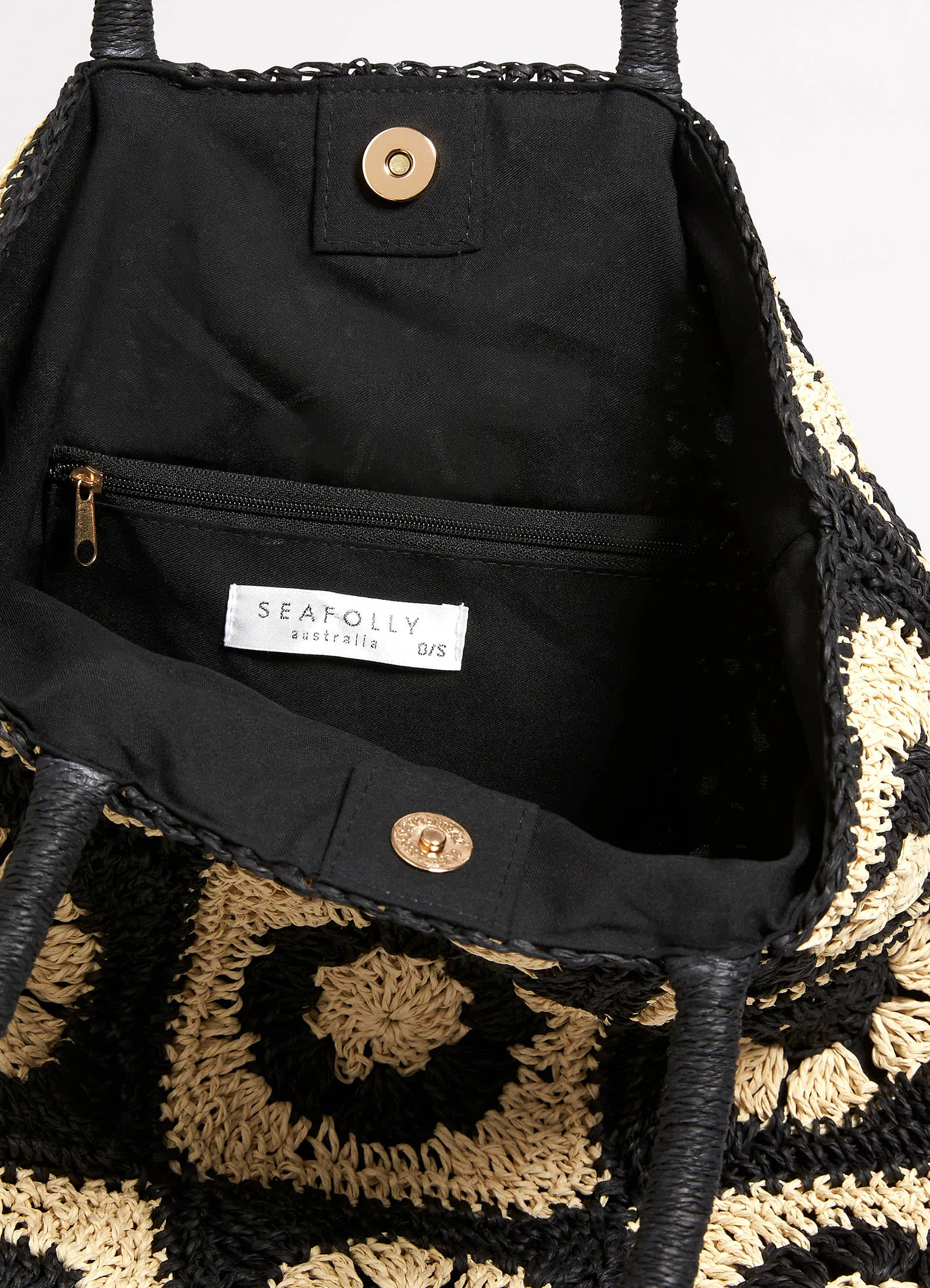 Crochet Tote - Black/Natural