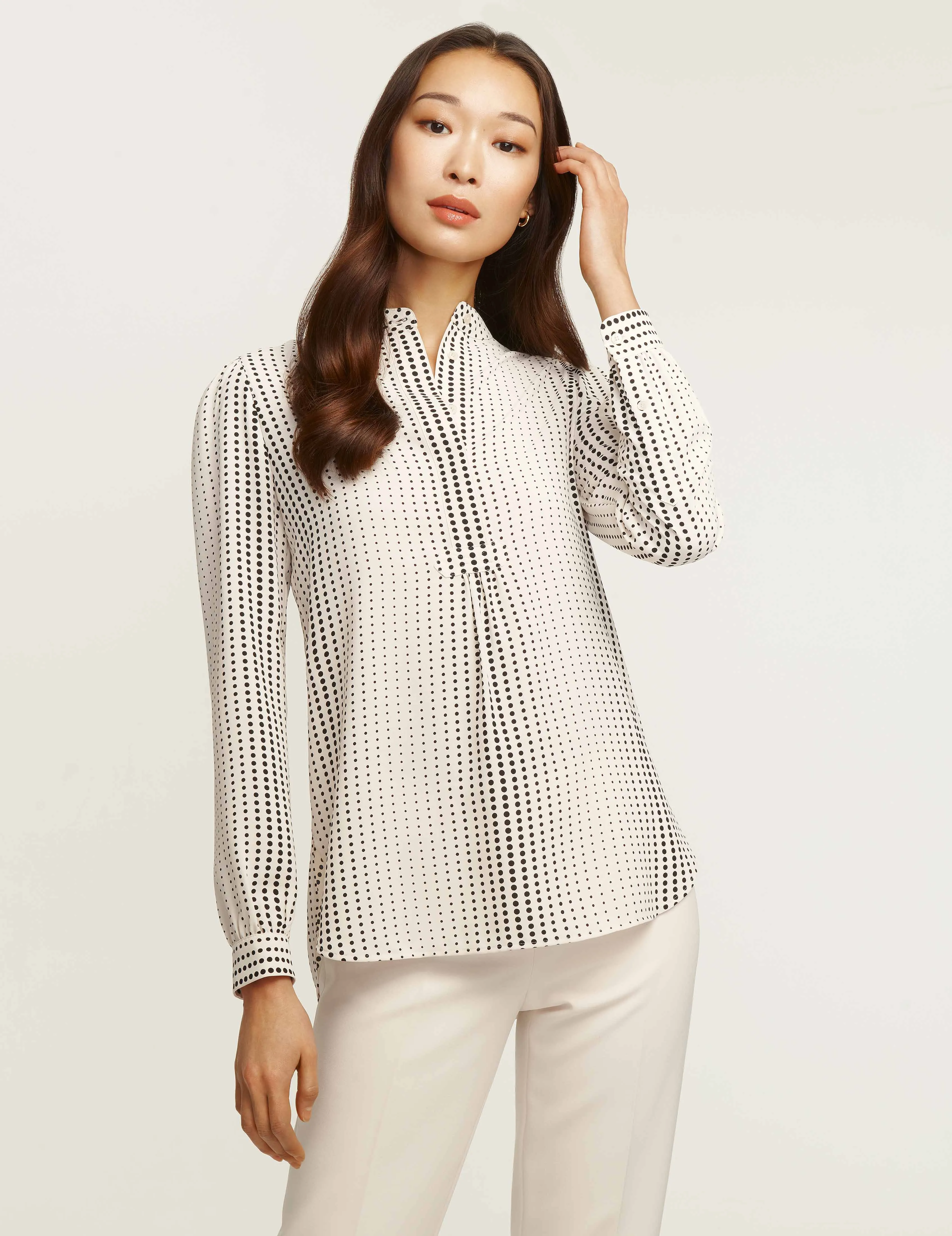 Florentine Dot Print Poet Blouse - Sale
