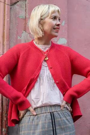 Fransa Kateleen Red Cardigan