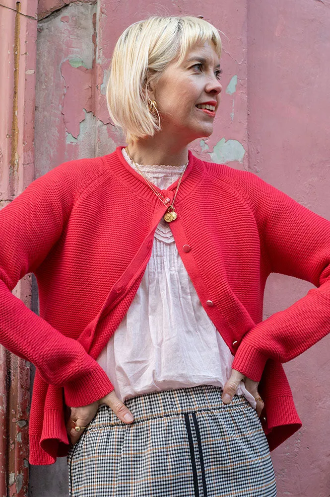 Fransa Kateleen Red Cardigan