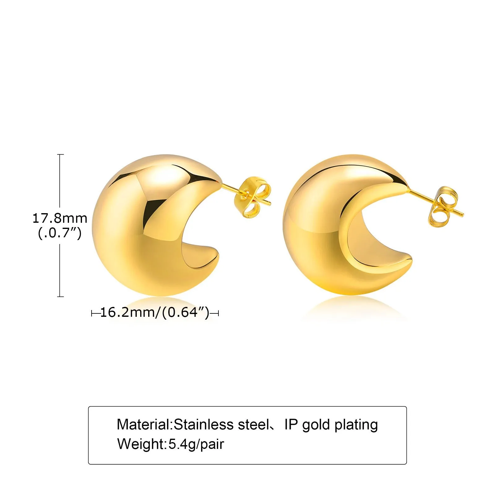 Gold Chunky Hoop Earrings