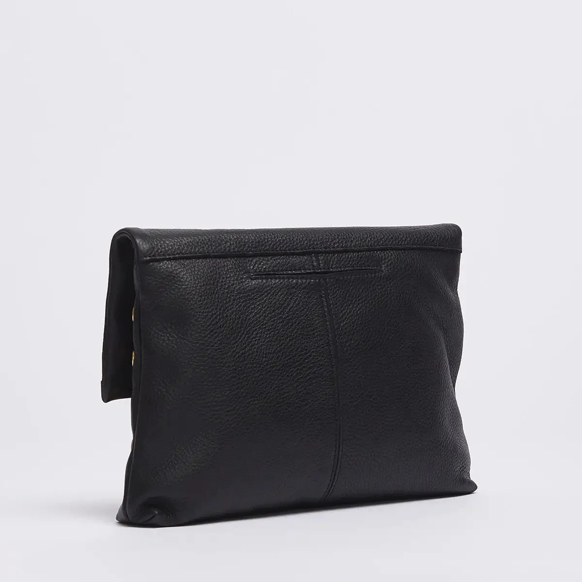 Hammitt VIP Lrg Oversized Crossbody Clutch Black/Brushed Gold Red Zip