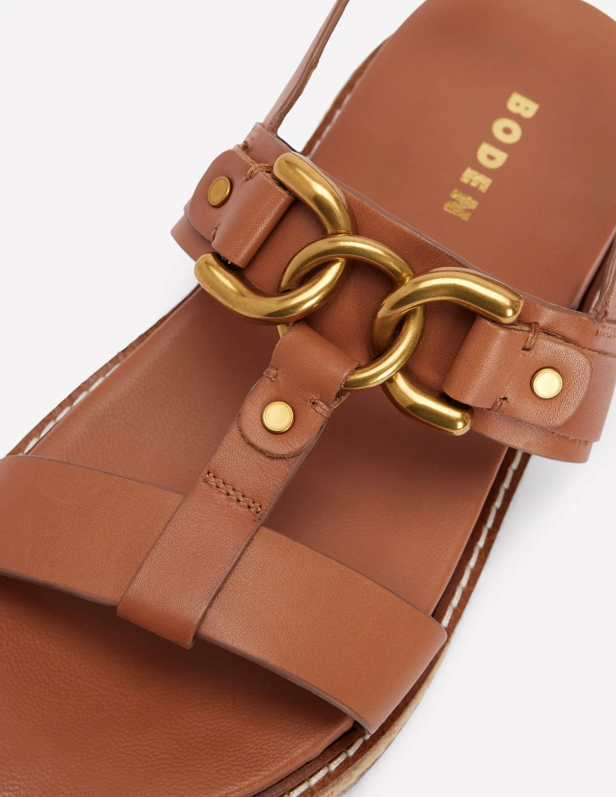 Hardware Detail Footbed Sandal-Tan
