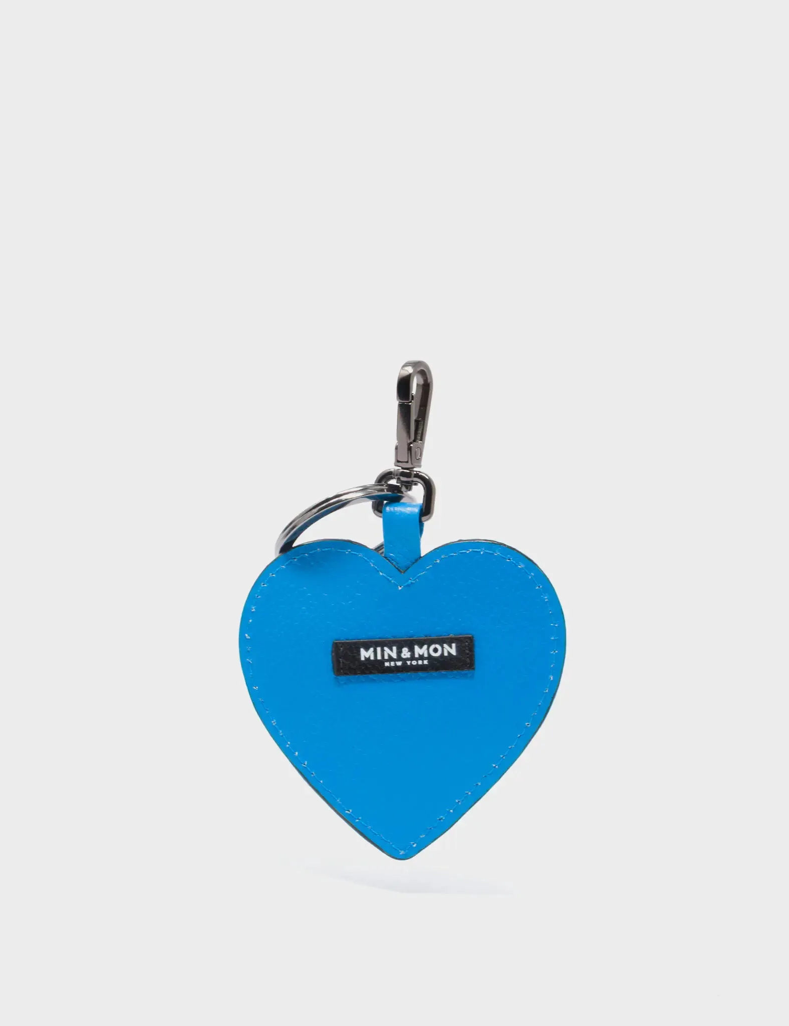 Hearty Smile Charm - Ibiza Blue Leather Keychain