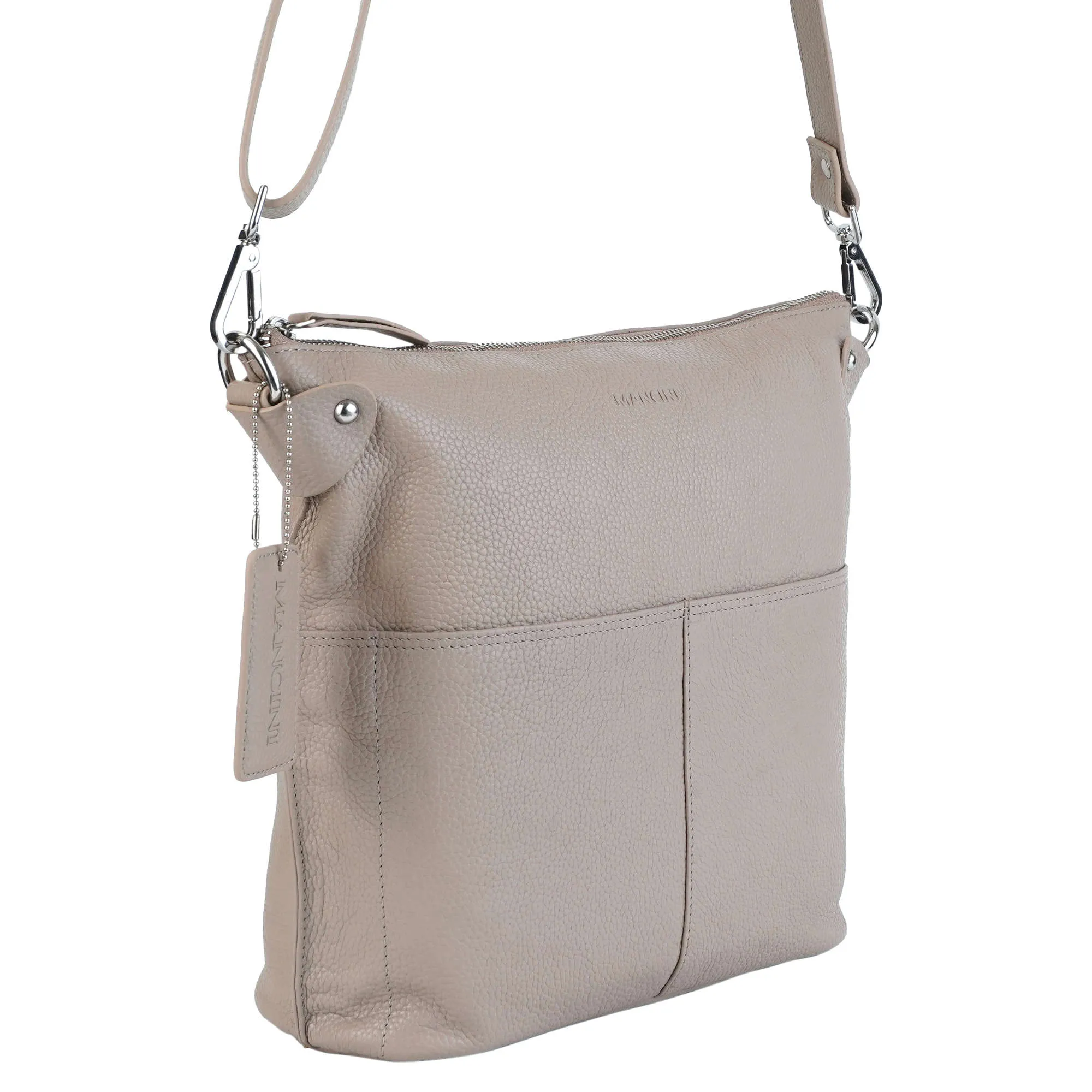Mancini Pebbled Susan Crossbody Hobo