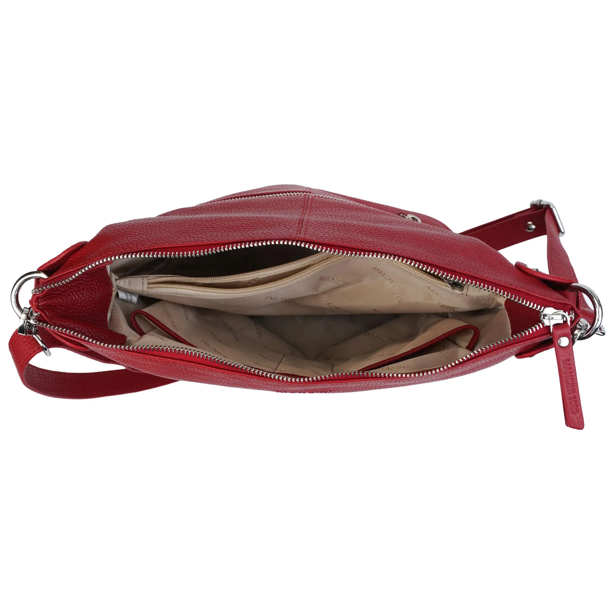 Mancini Pebbled Susan Crossbody Hobo
