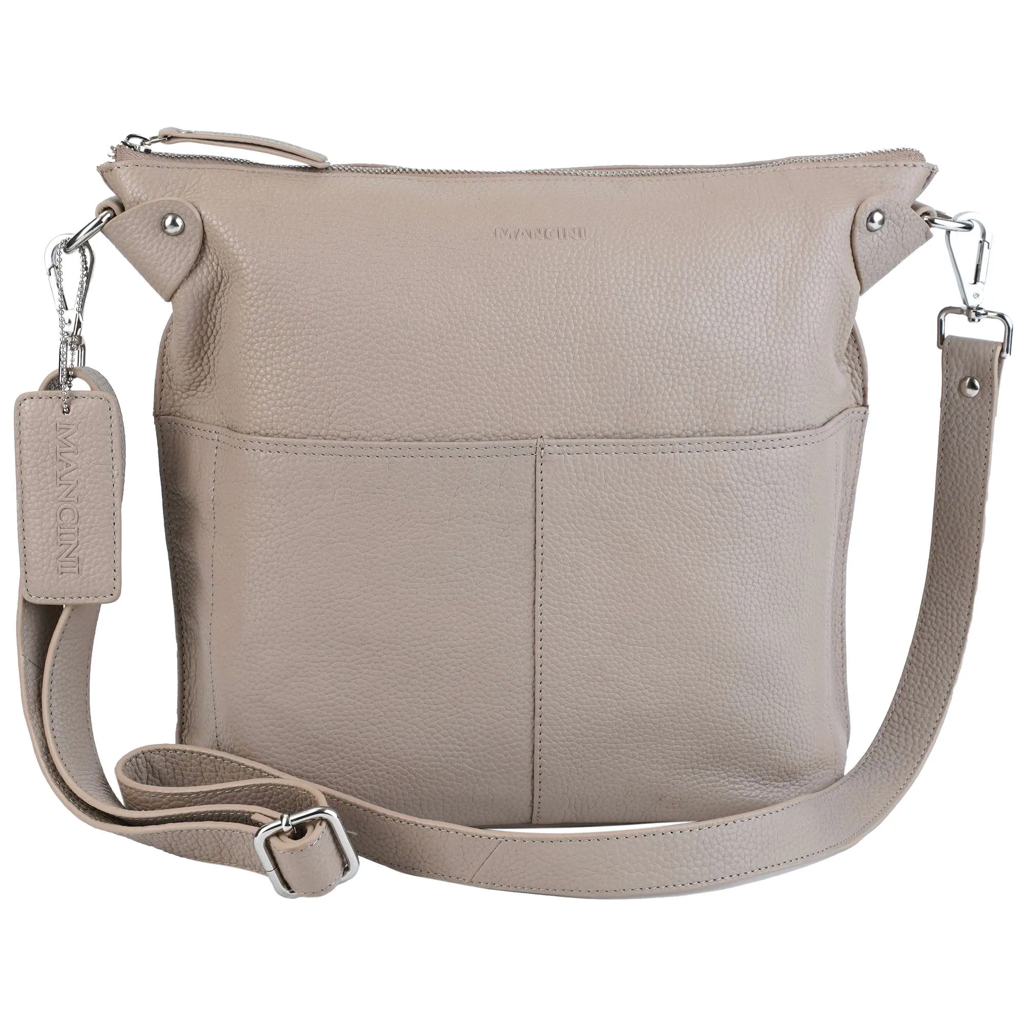 Mancini Pebbled Susan Crossbody Hobo