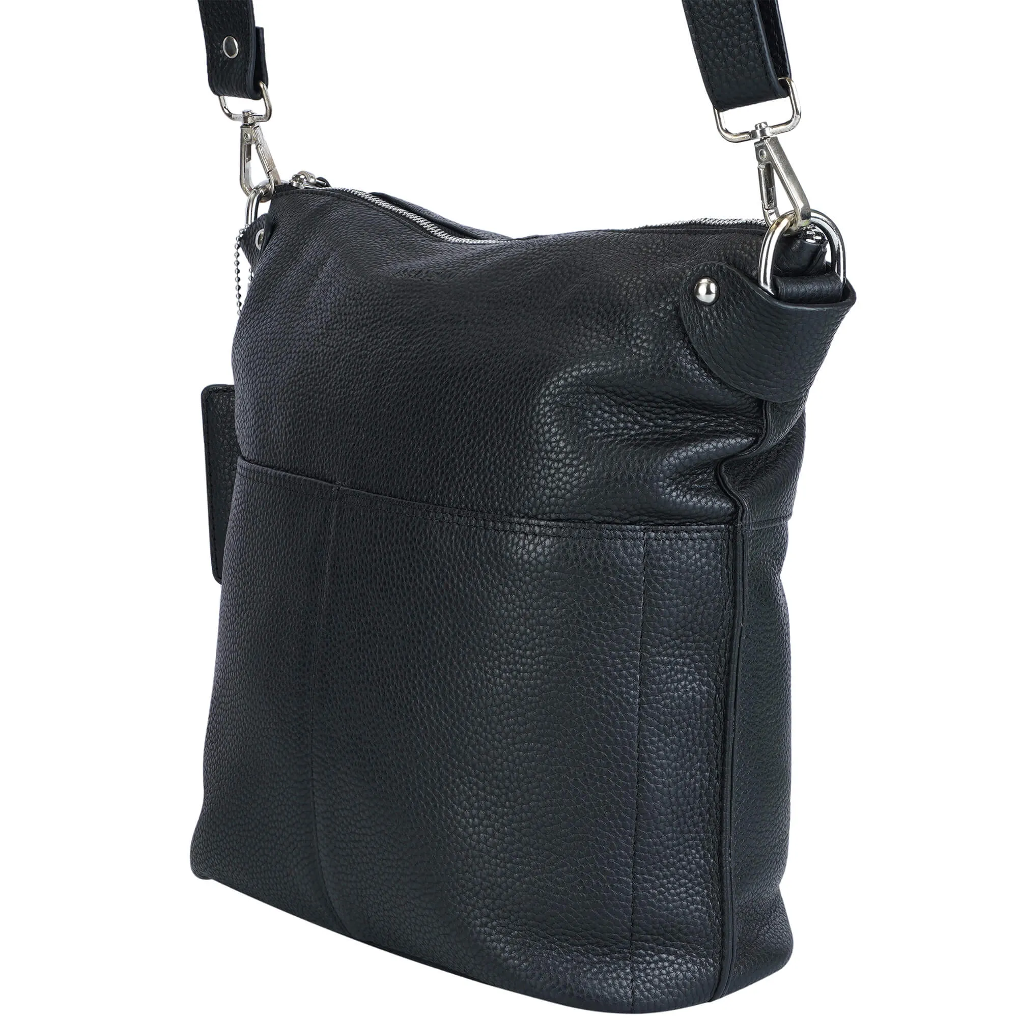 Mancini Pebbled Susan Crossbody Hobo