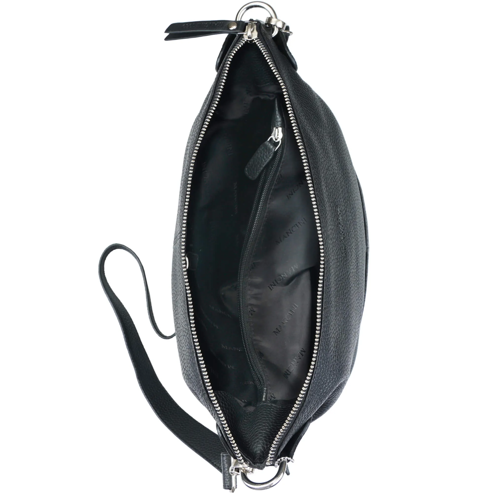 Mancini Pebbled Susan Crossbody Hobo
