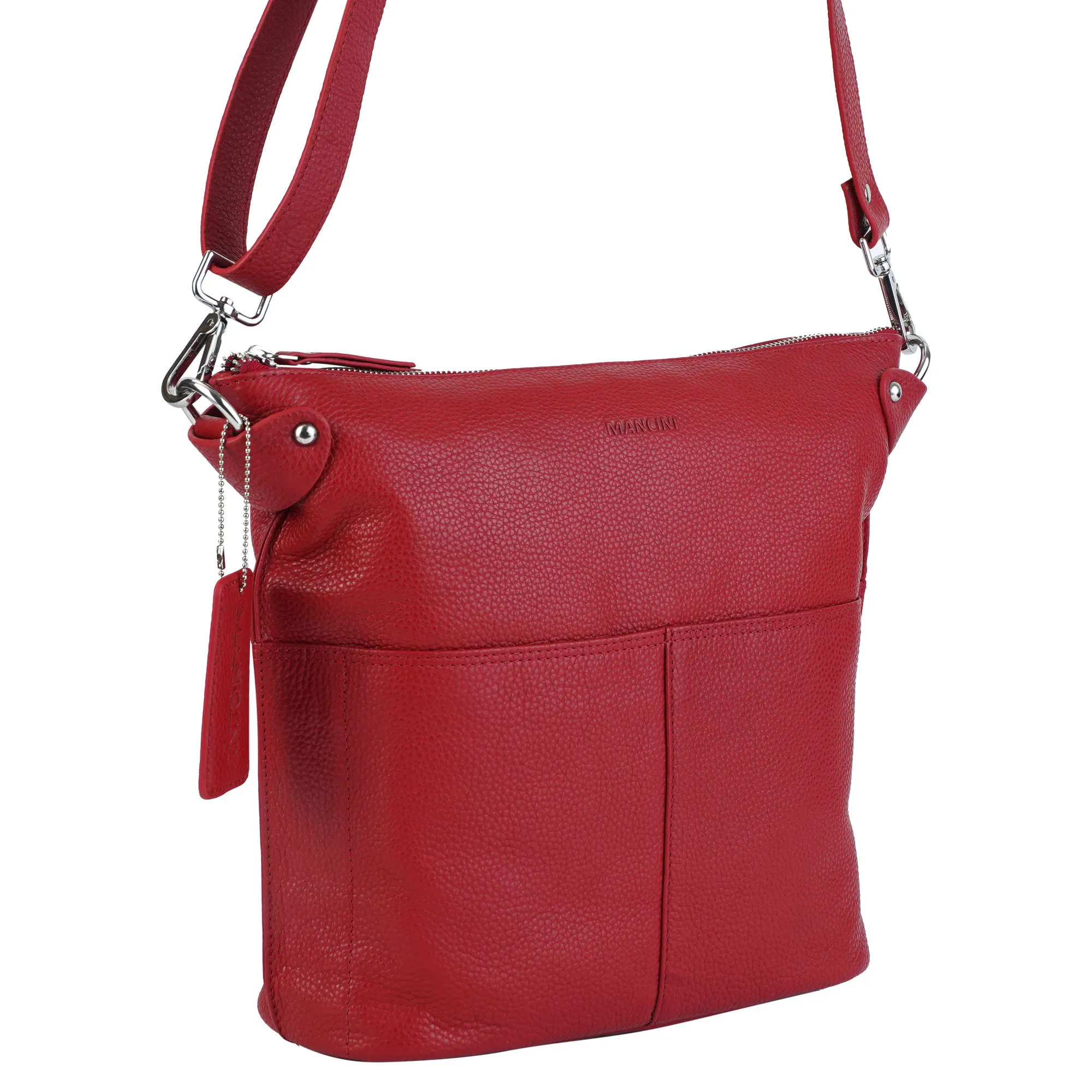 Mancini Pebbled Susan Crossbody Hobo