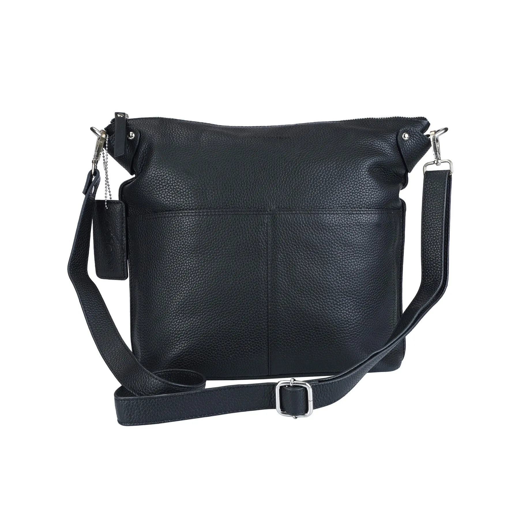Mancini Pebbled Susan Crossbody Hobo