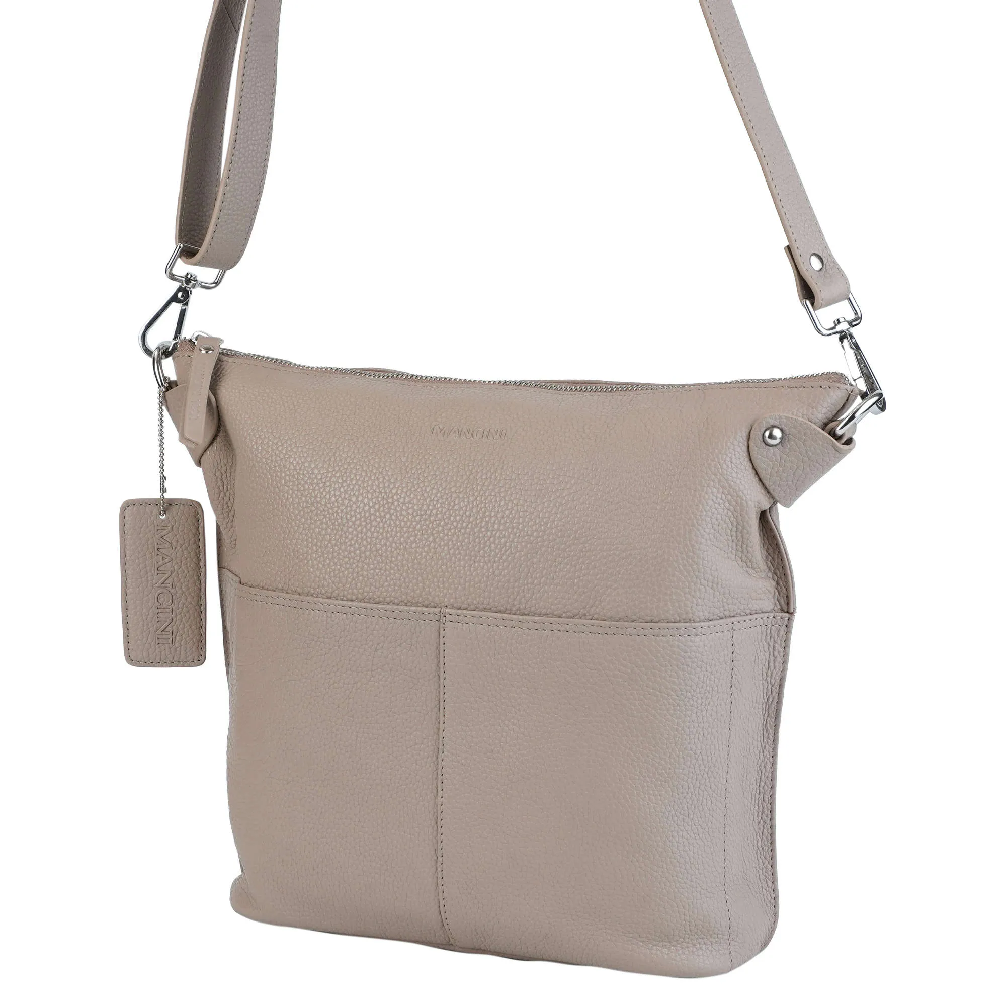 Mancini Pebbled Susan Crossbody Hobo
