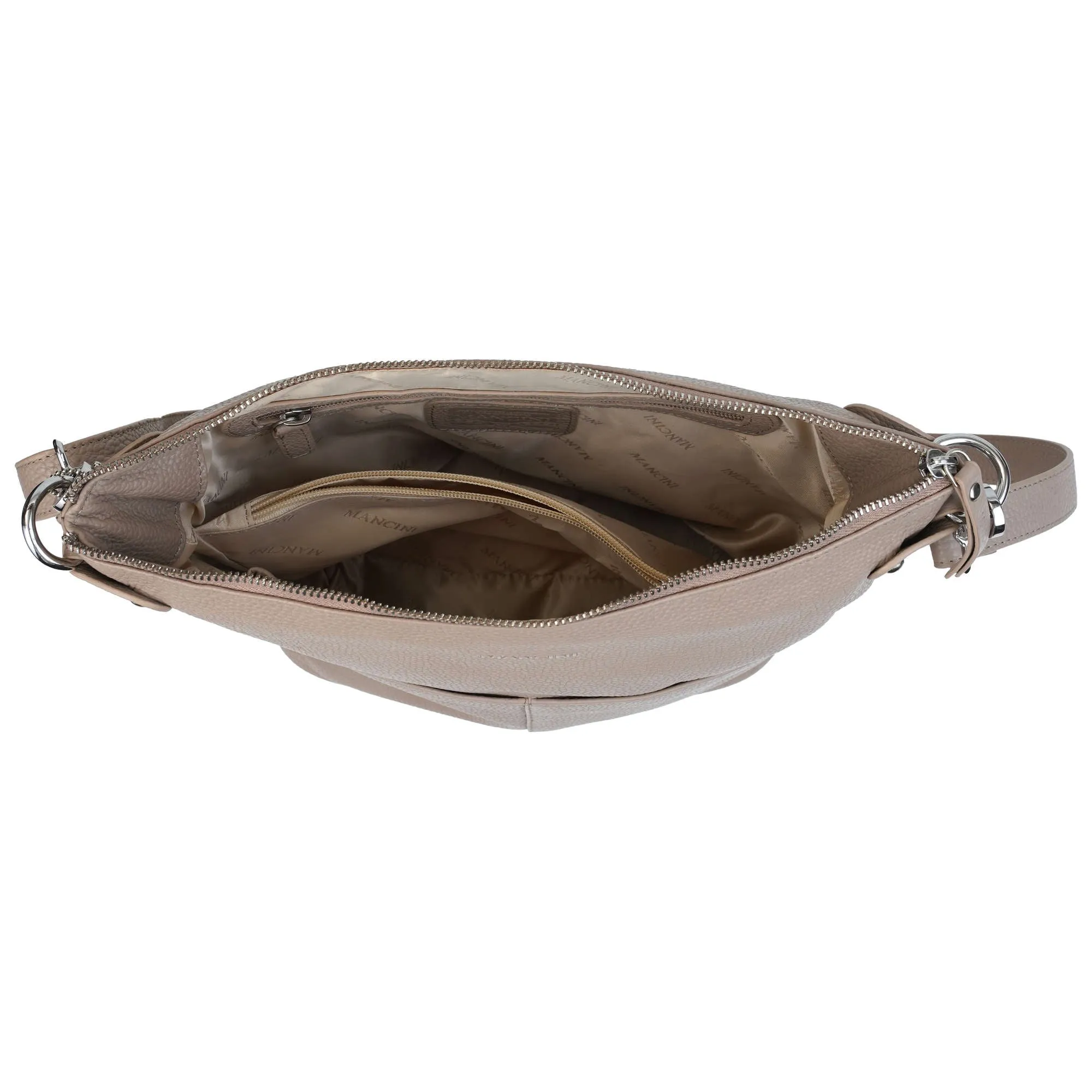 Mancini Pebbled Susan Crossbody Hobo