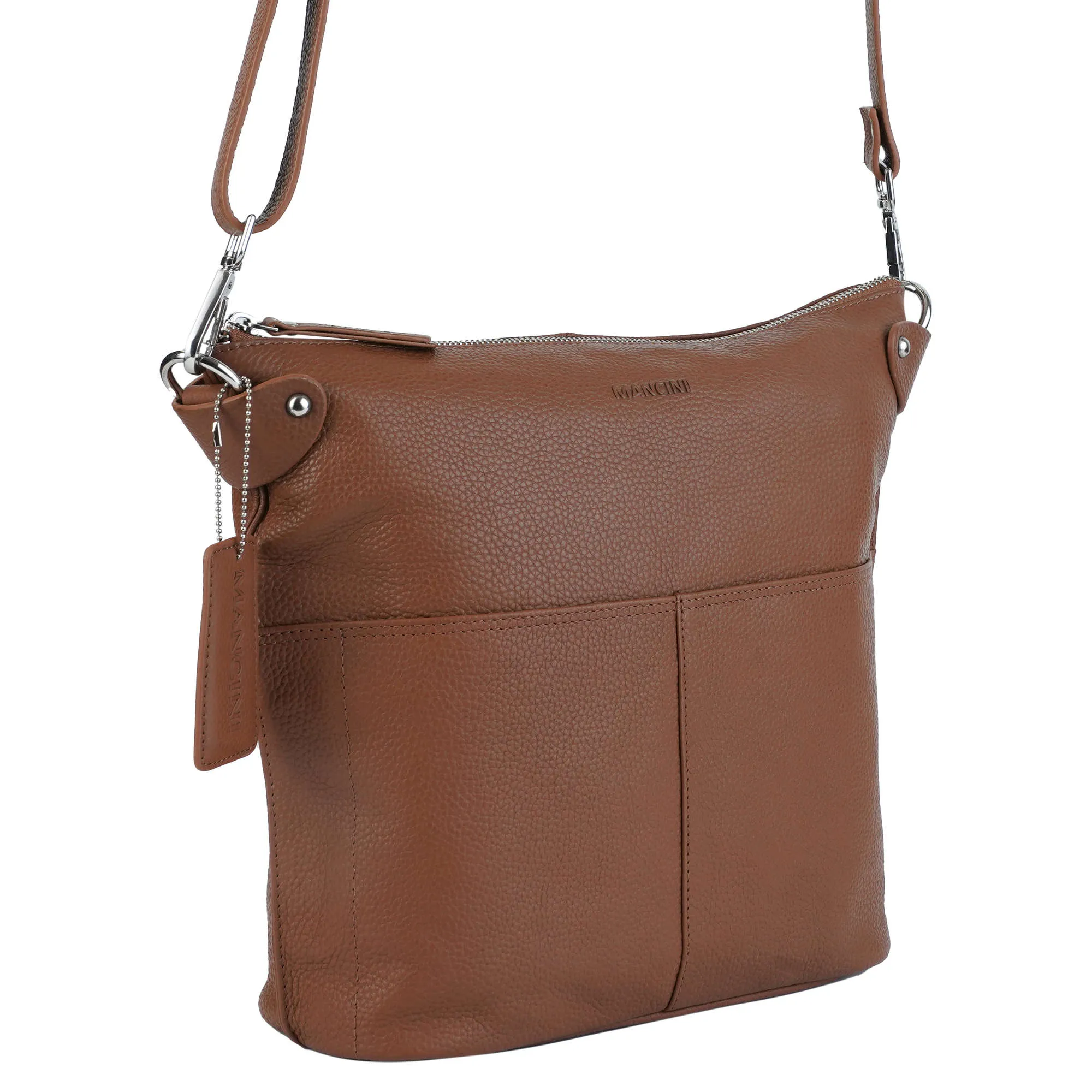 Mancini Pebbled Susan Crossbody Hobo