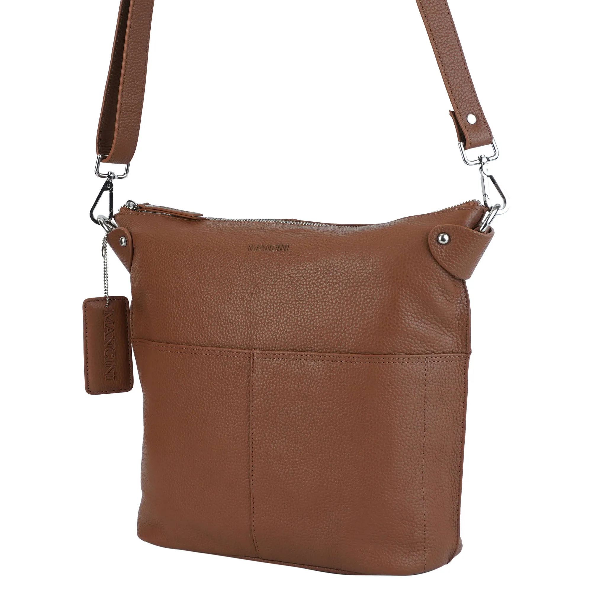 Mancini Pebbled Susan Crossbody Hobo