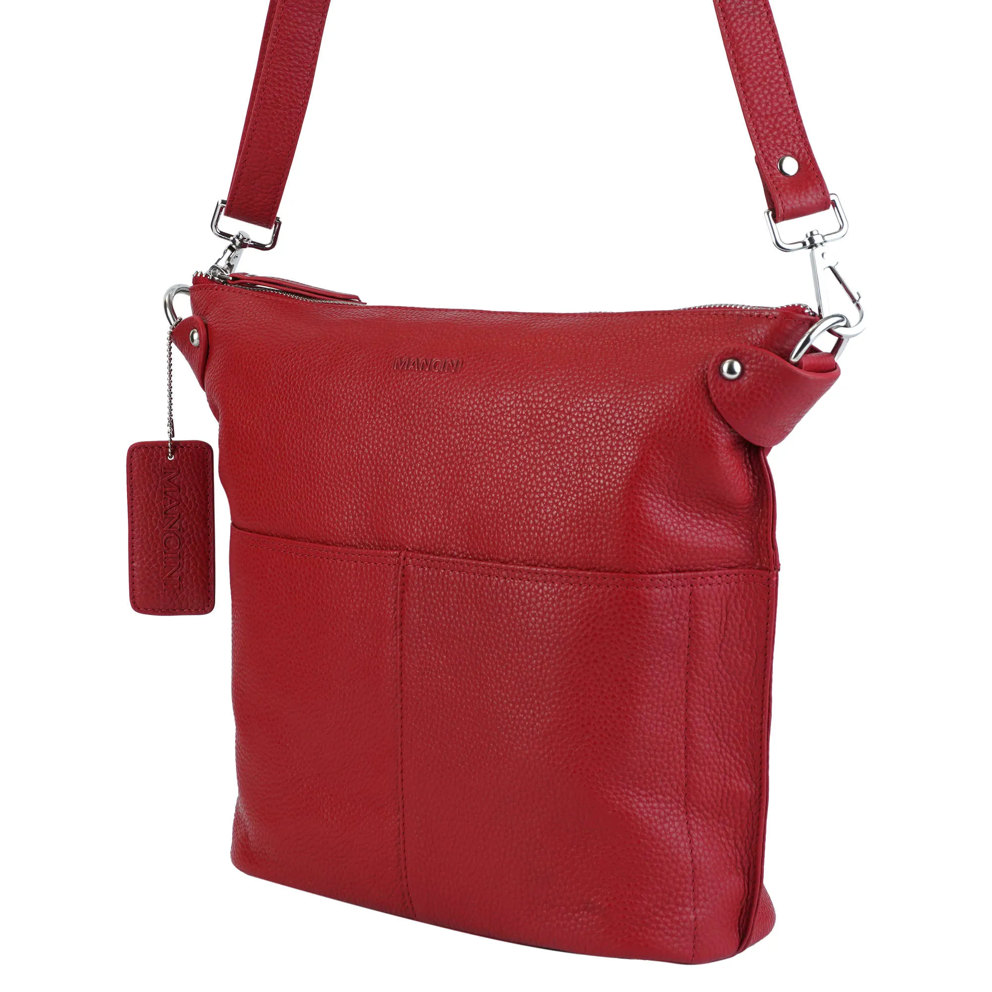 Mancini Pebbled Susan Crossbody Hobo