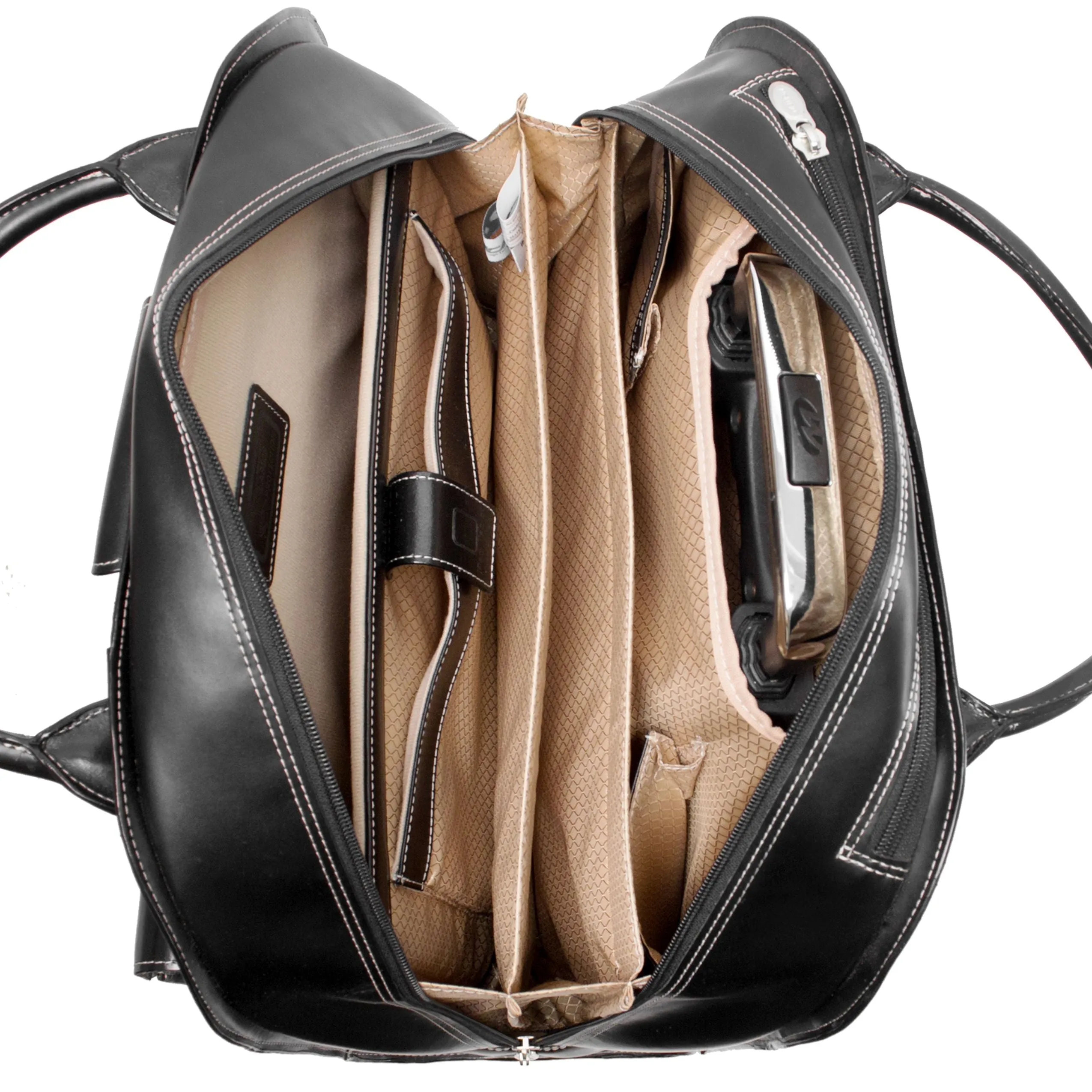 McKlein USA Edgebrook 15.4" Leather Wheeled Ladies Laptop Briefcase Assorted Colors