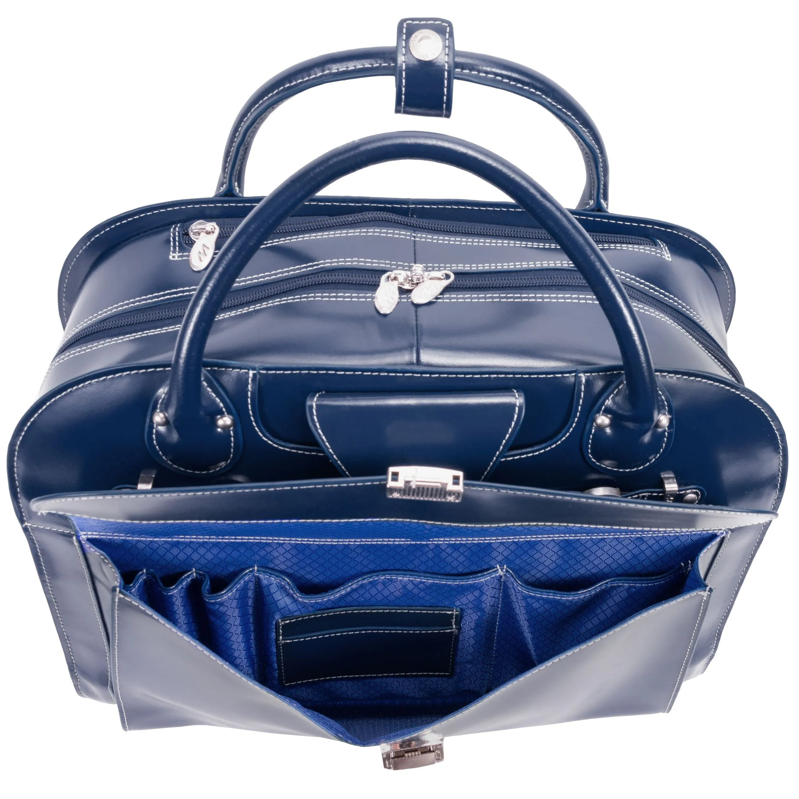 McKlein USA Edgebrook 15.4" Leather Wheeled Ladies Laptop Briefcase Assorted Colors