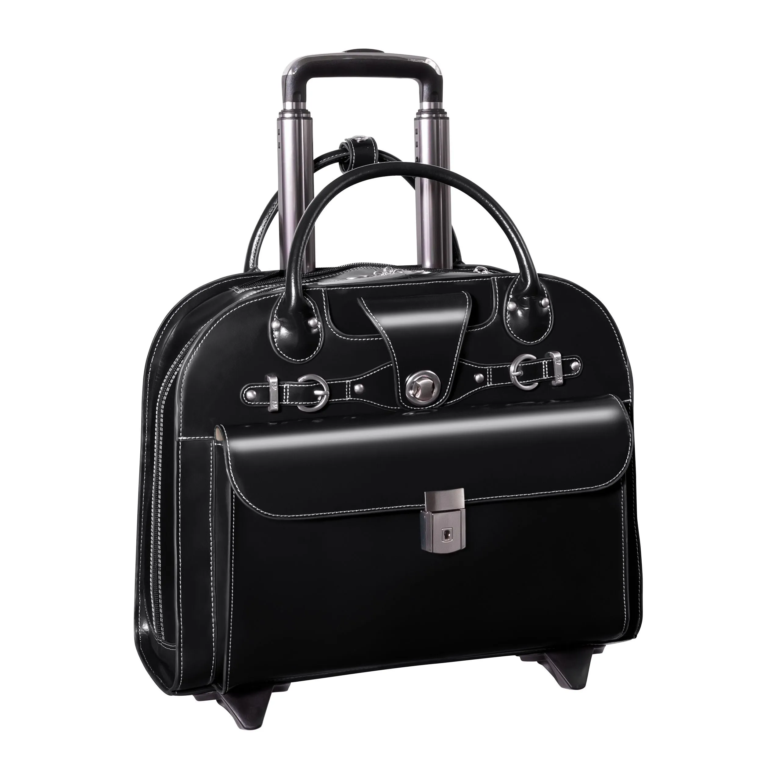 McKlein USA Edgebrook 15.4" Leather Wheeled Ladies Laptop Briefcase Assorted Colors