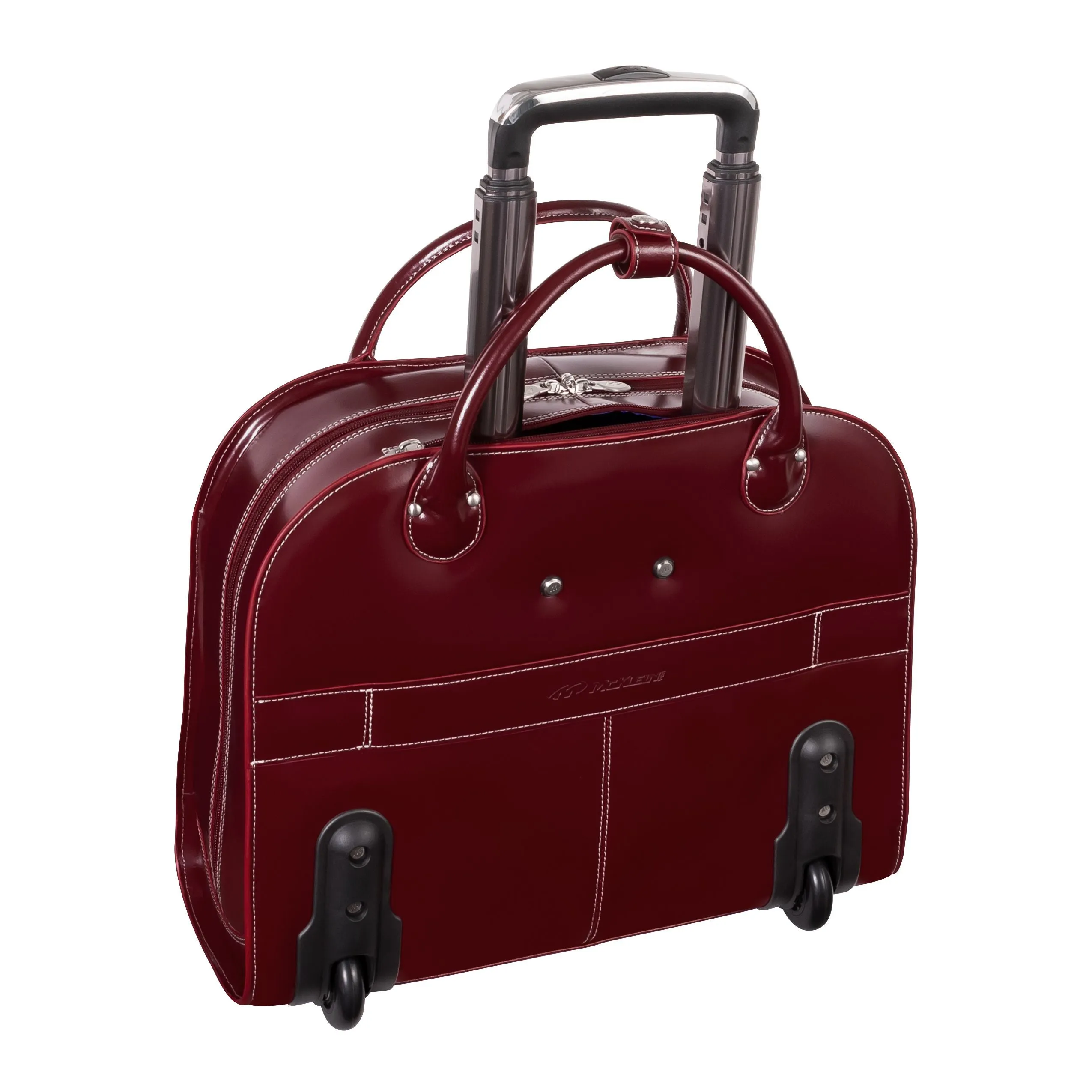 McKlein USA Edgebrook 15.4" Leather Wheeled Ladies Laptop Briefcase Assorted Colors
