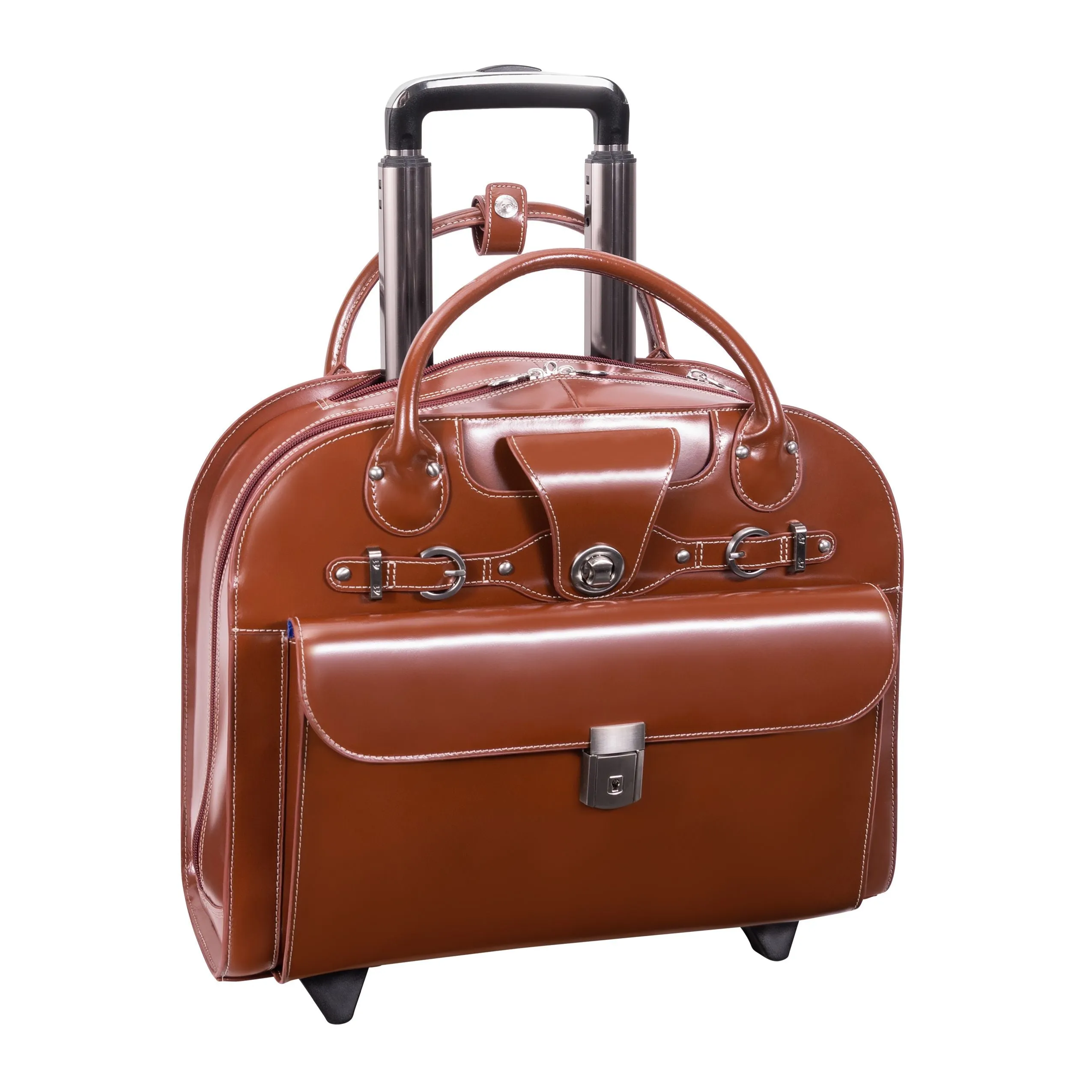 McKlein USA Edgebrook 15.4" Leather Wheeled Ladies Laptop Briefcase Assorted Colors