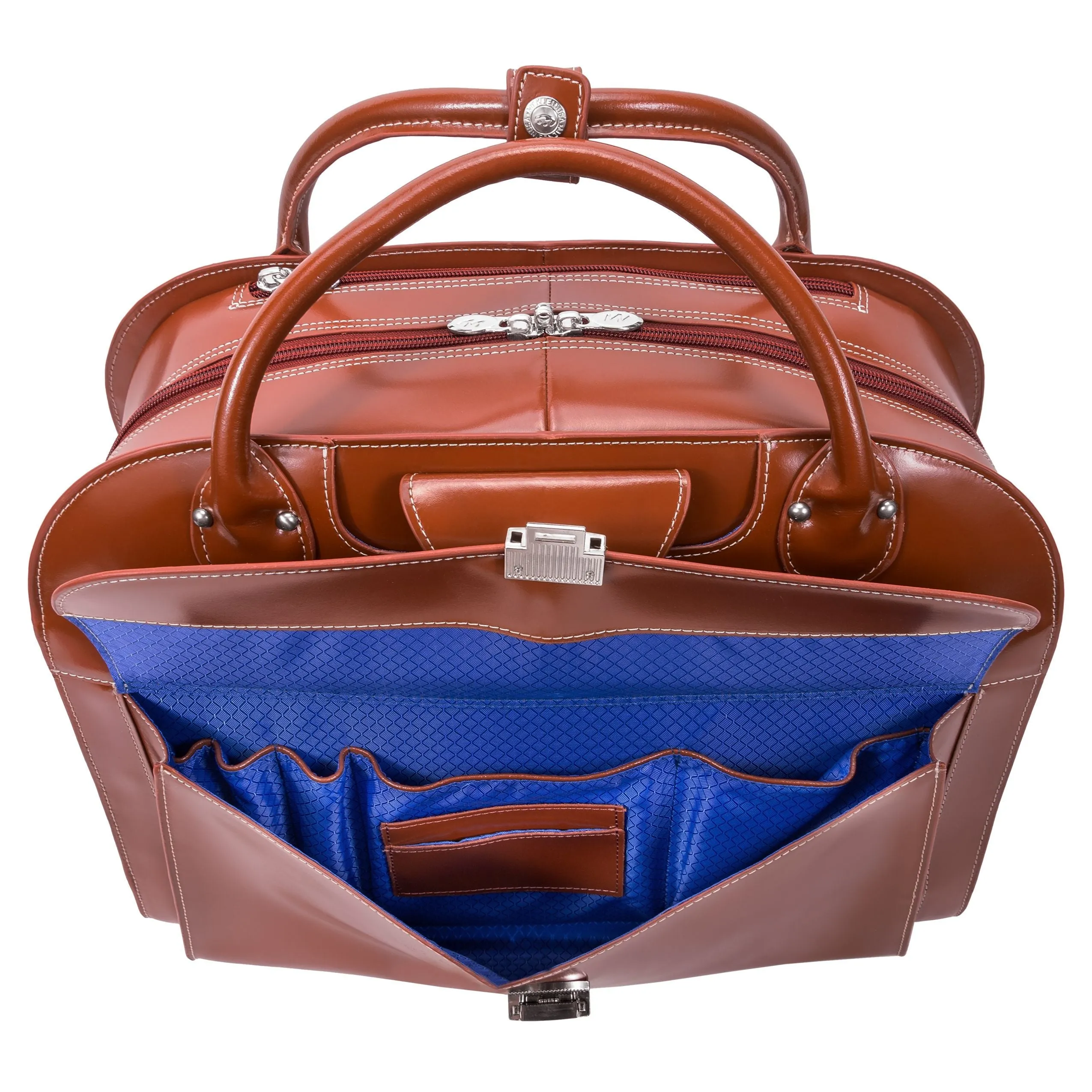 McKlein USA Edgebrook 15.4" Leather Wheeled Ladies Laptop Briefcase Assorted Colors
