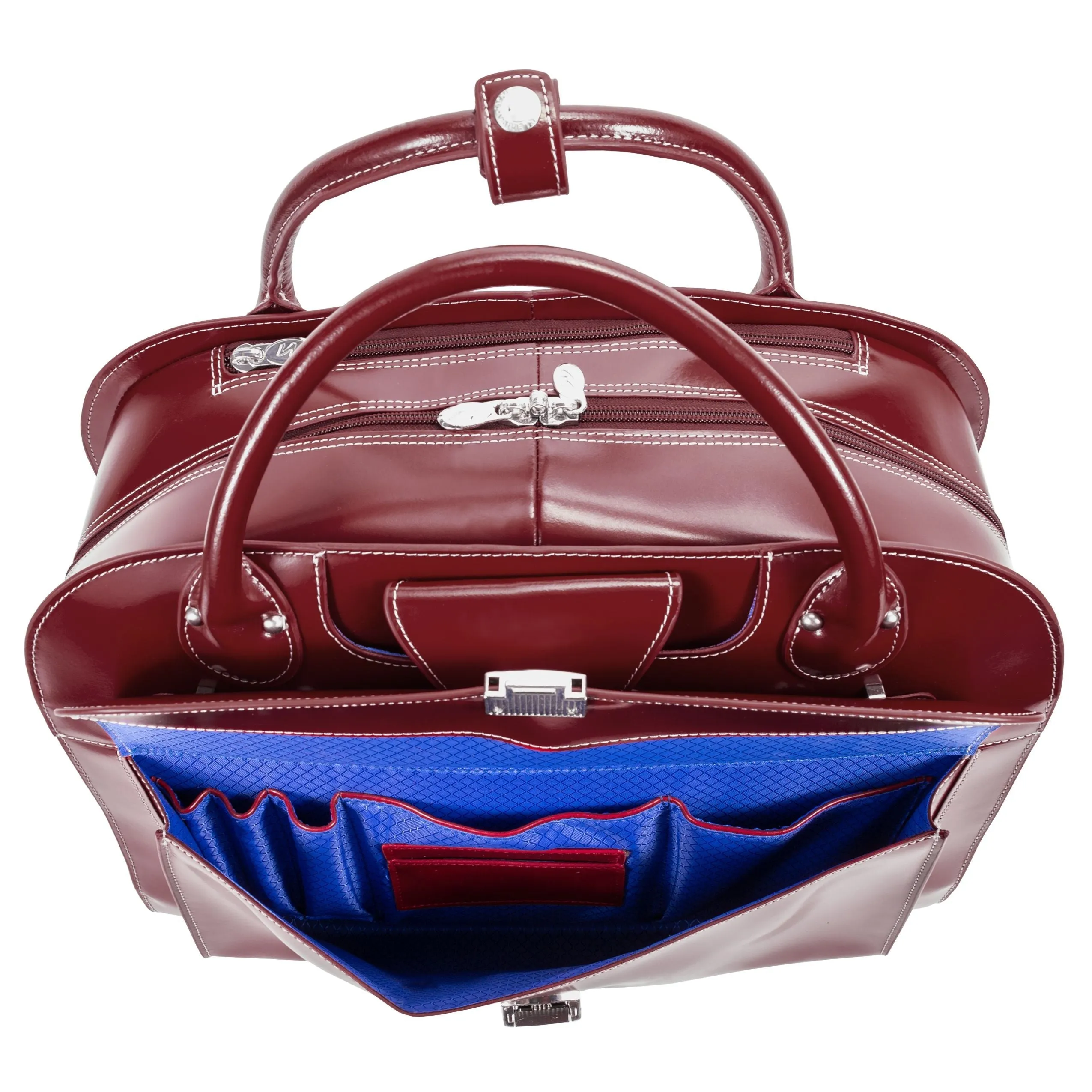 McKlein USA Edgebrook 15.4" Leather Wheeled Ladies Laptop Briefcase Assorted Colors
