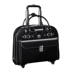 McKlein USA Edgebrook 15.4" Leather Wheeled Ladies Laptop Briefcase Assorted Colors
