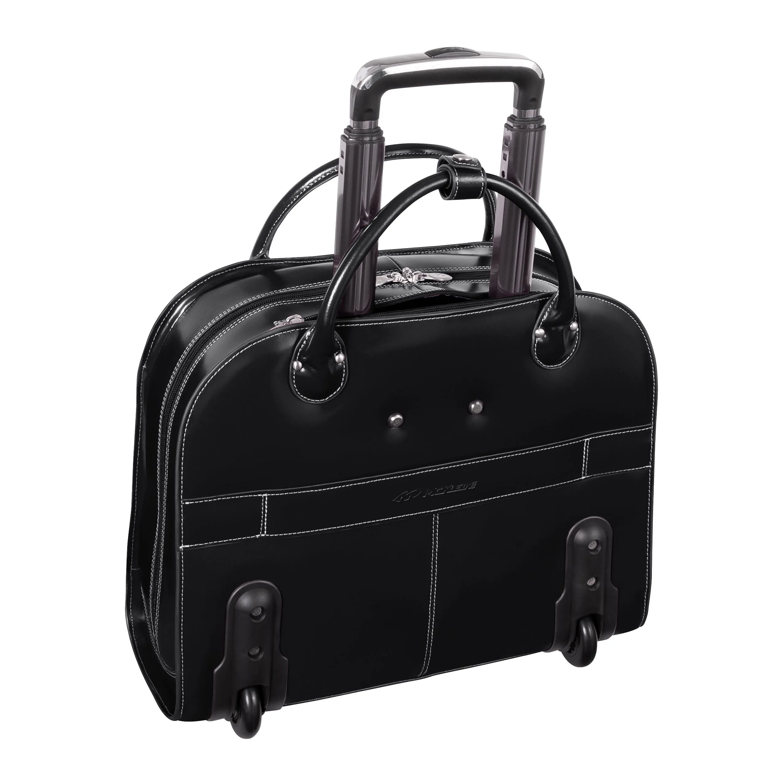 McKlein USA Edgebrook 15.4" Leather Wheeled Ladies Laptop Briefcase Assorted Colors