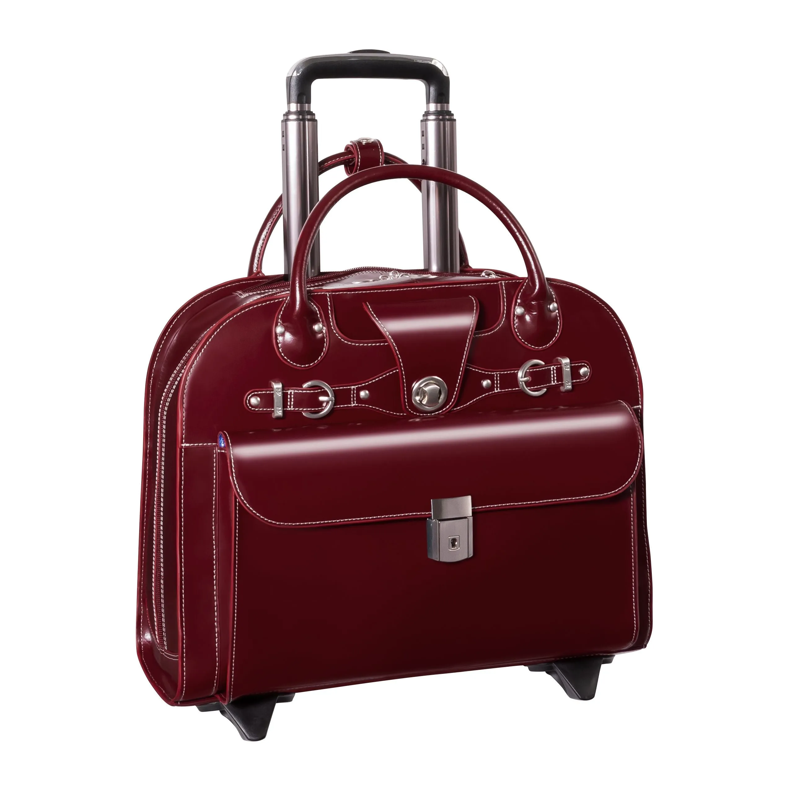 McKlein USA Edgebrook 15.4" Leather Wheeled Ladies Laptop Briefcase Assorted Colors