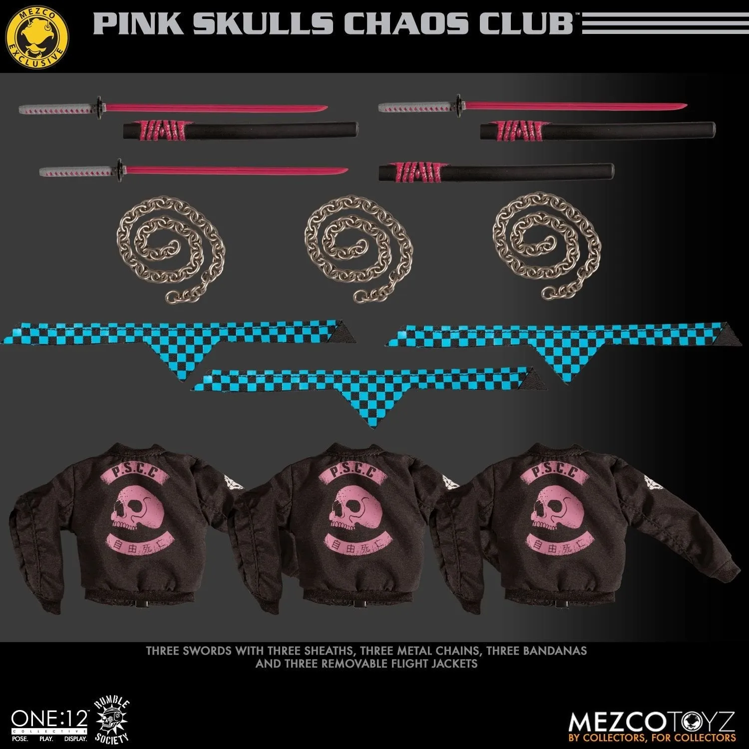 Mezco Toyz ONE:12 Collective: Rumble Society Pink Skulls Chaos Club Fall Exclusive Action Figure