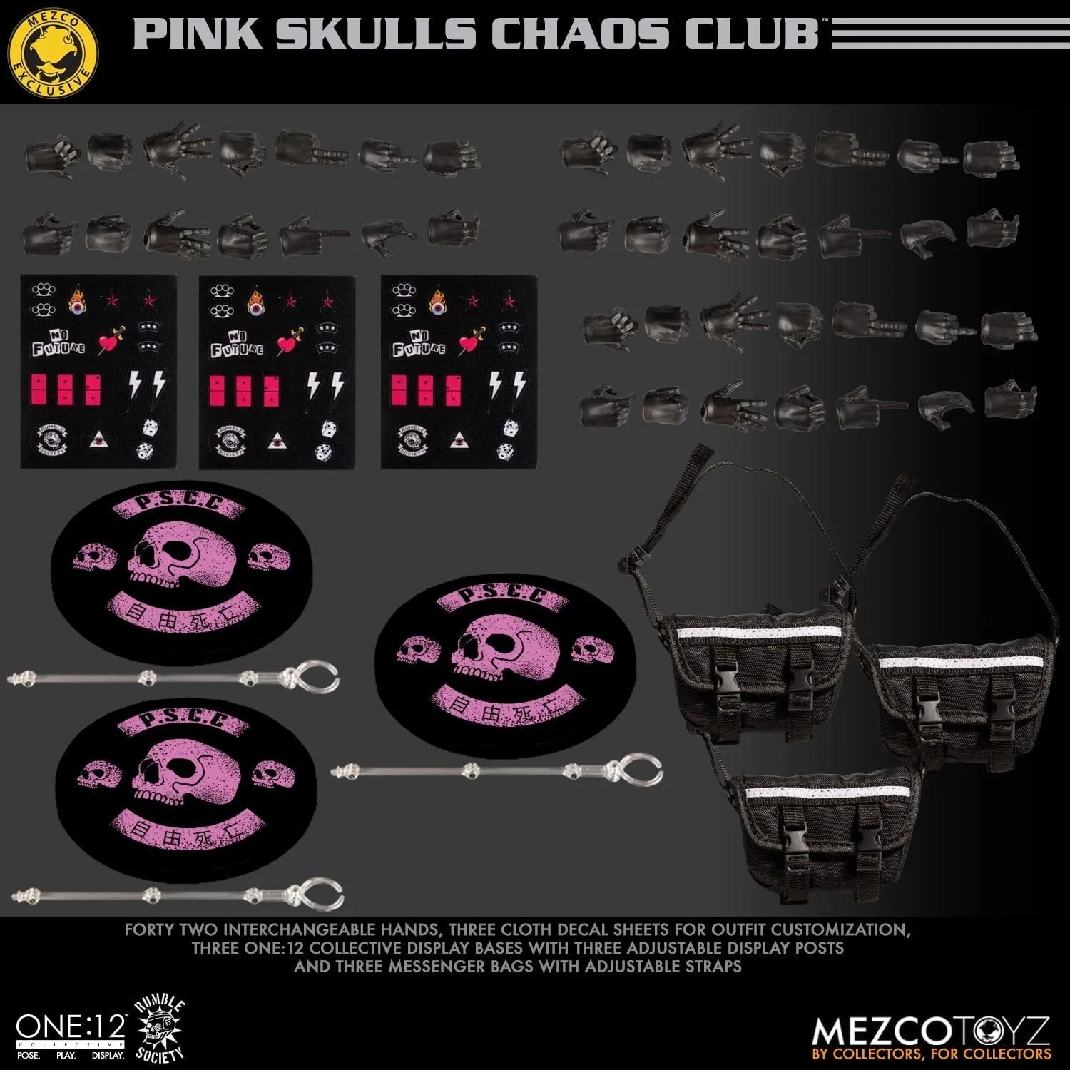 Mezco Toyz ONE:12 Collective: Rumble Society Pink Skulls Chaos Club Fall Exclusive Action Figure