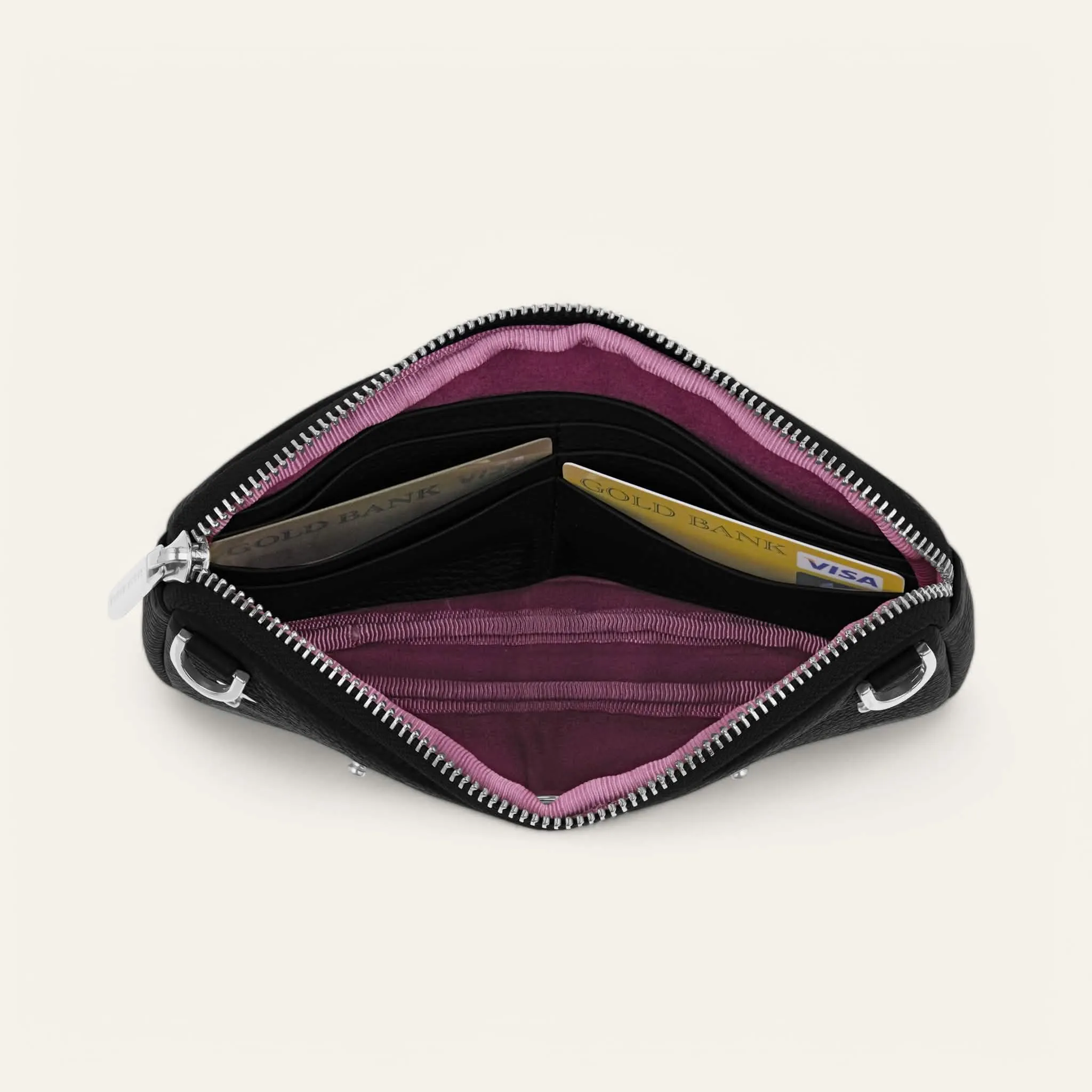 Millie Pouch | Black with Silver hardware