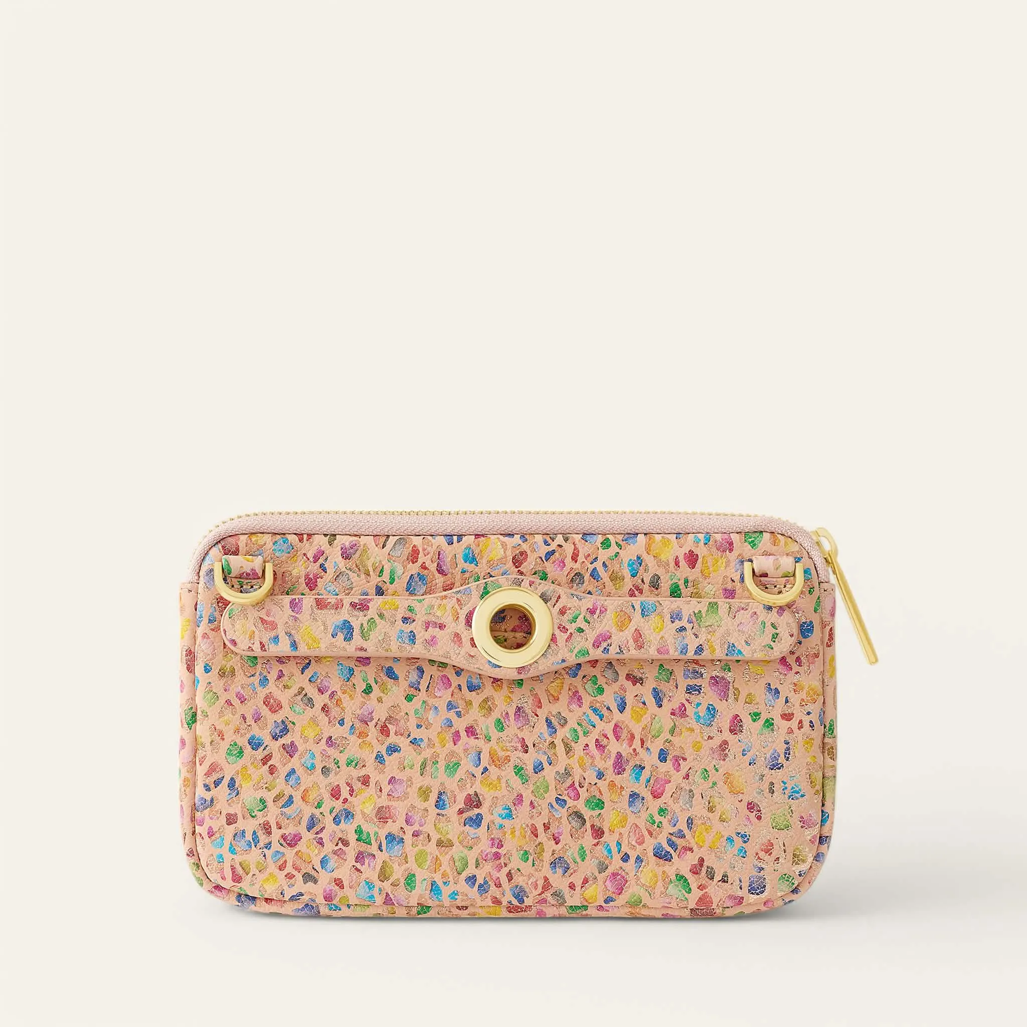 Millie Pouch | Confetti with Gold hardware