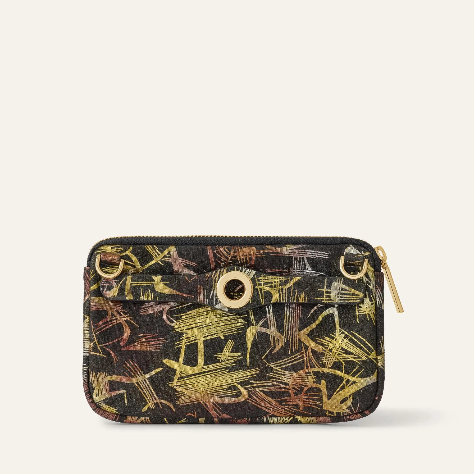 Millie Pouch | Japanese Gardens with Gold hardware