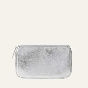 Millie Pouch | Metallic Silver with Silver hardware